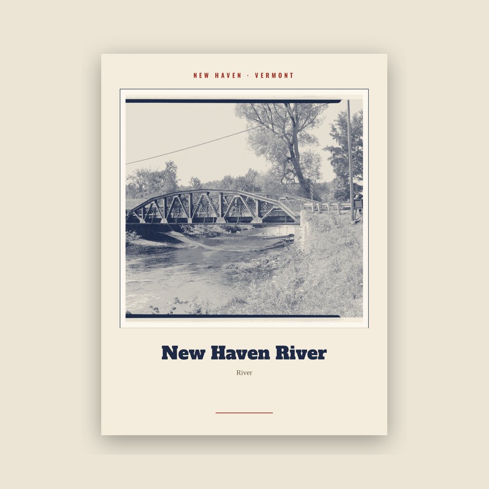 New Haven New Haven River Landmark Print