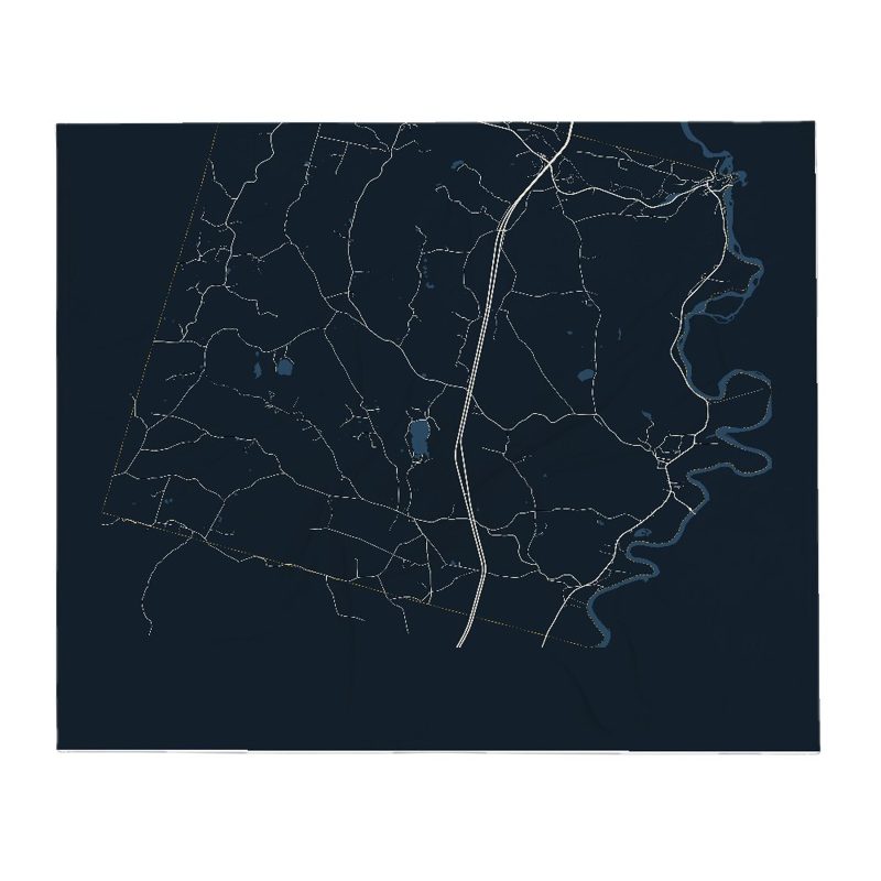 Newbury Street Map Throw Blanket