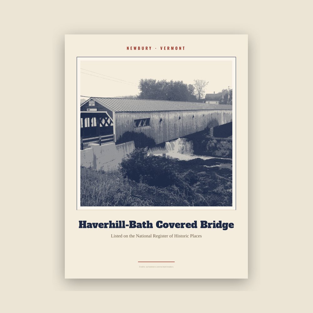Newbury Haverhill-Bath Covered Bridge Landmark Print