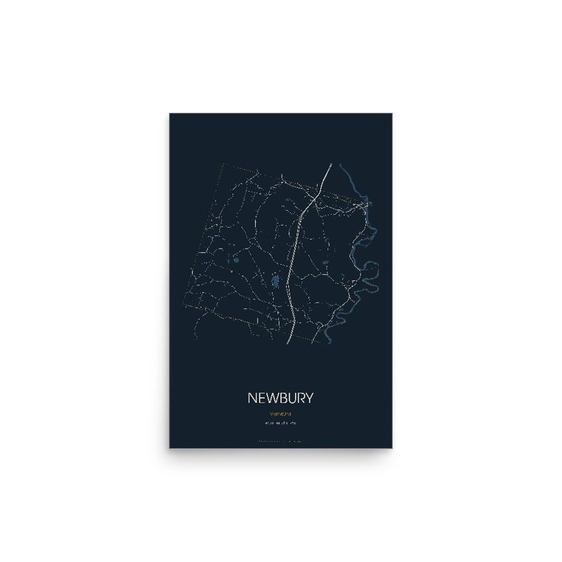 Newbury Street Map Poster · Midnight