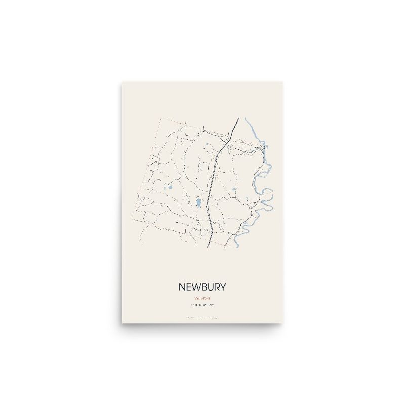 Newbury Street Map Poster · Linen