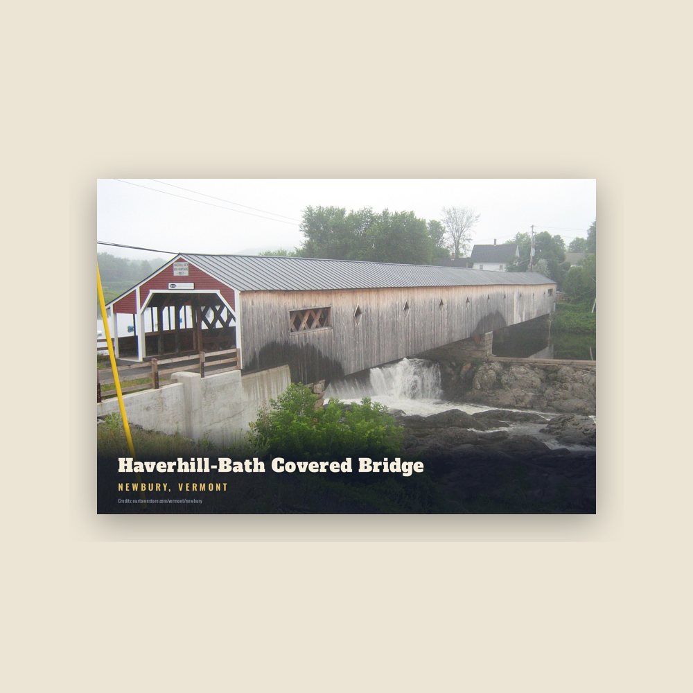 Newbury Haverhill-Bath Covered Bridge Postcard