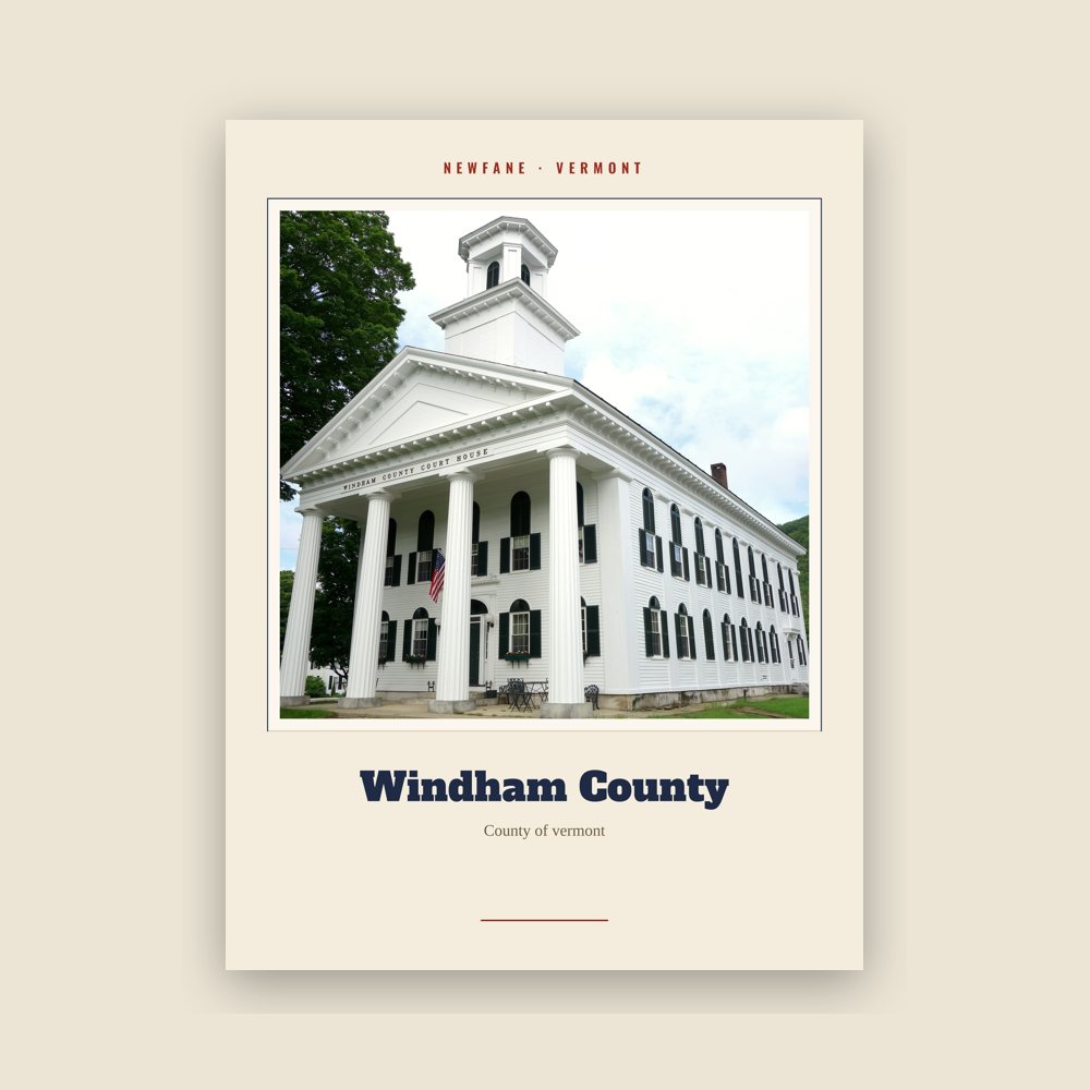 Newfane Windham County Landmark Print