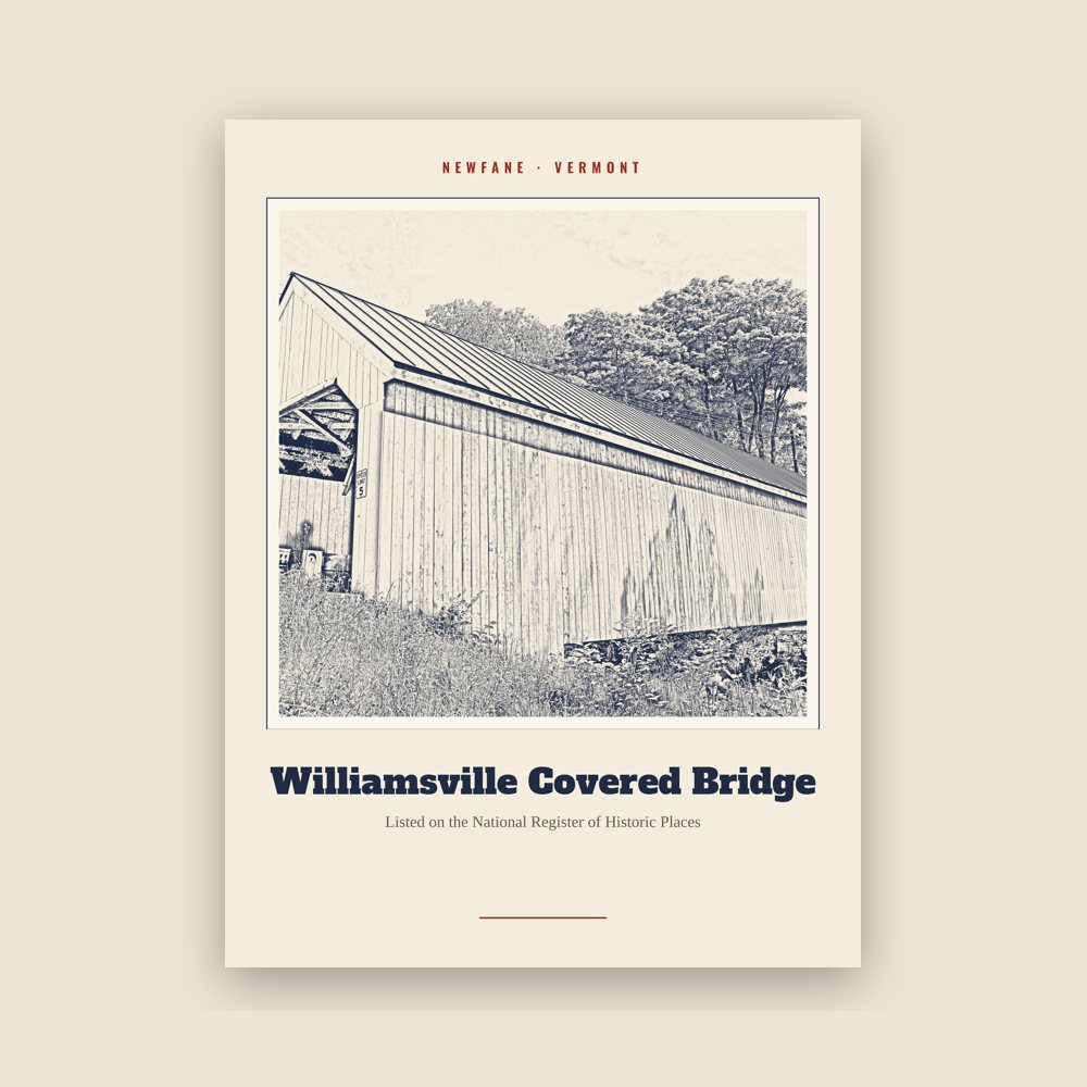 Newfane Williamsville Covered Bridge Landmark Print