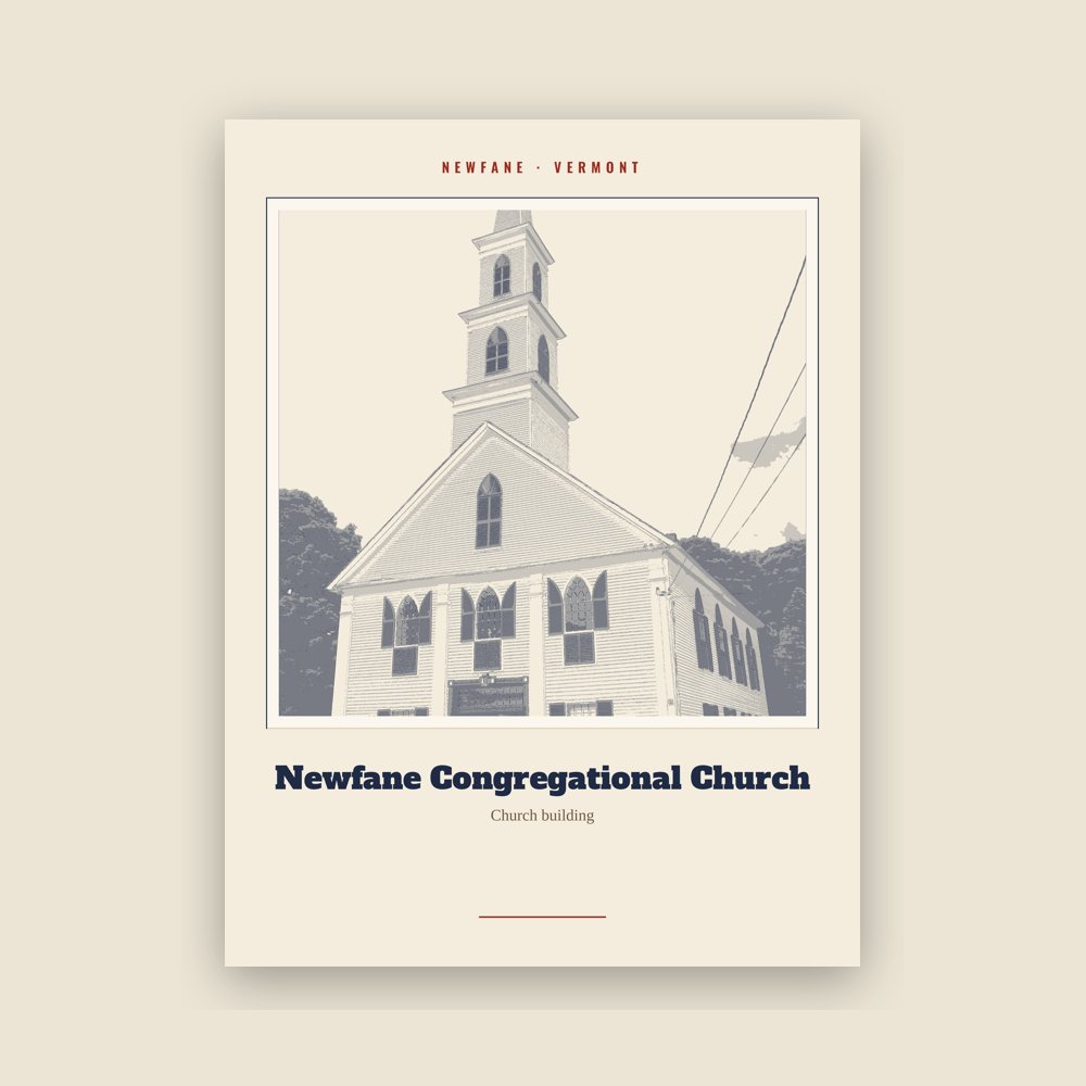 Newfane Newfane Congregational Church Landmark Print