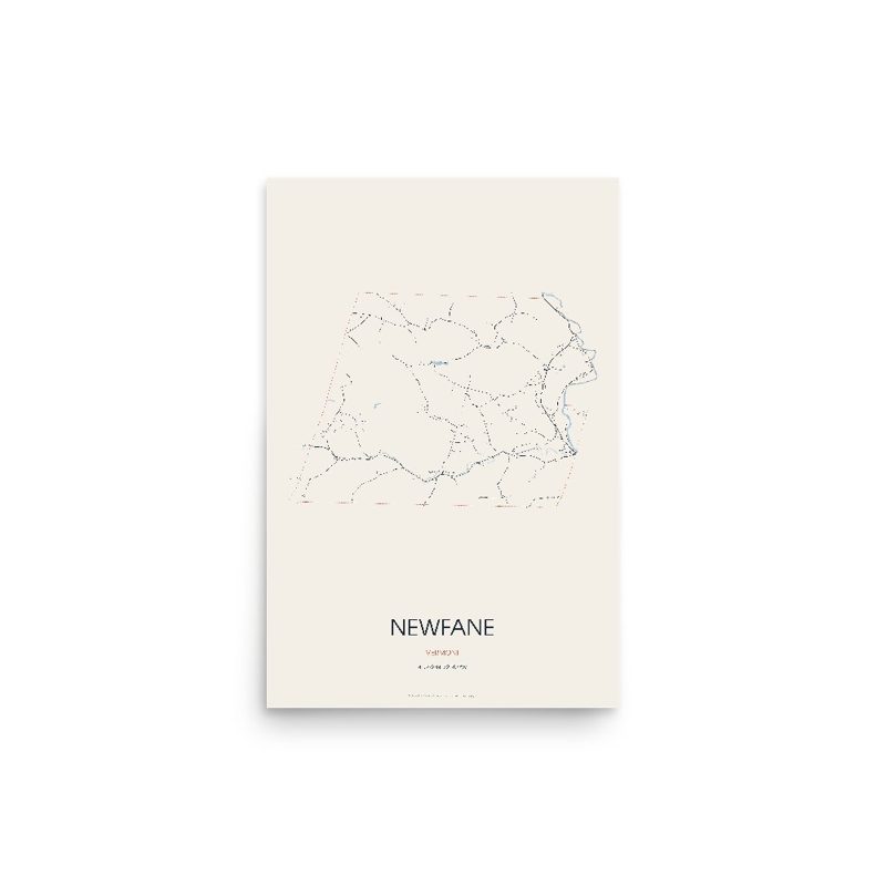 Newfane Street Map Poster · Linen