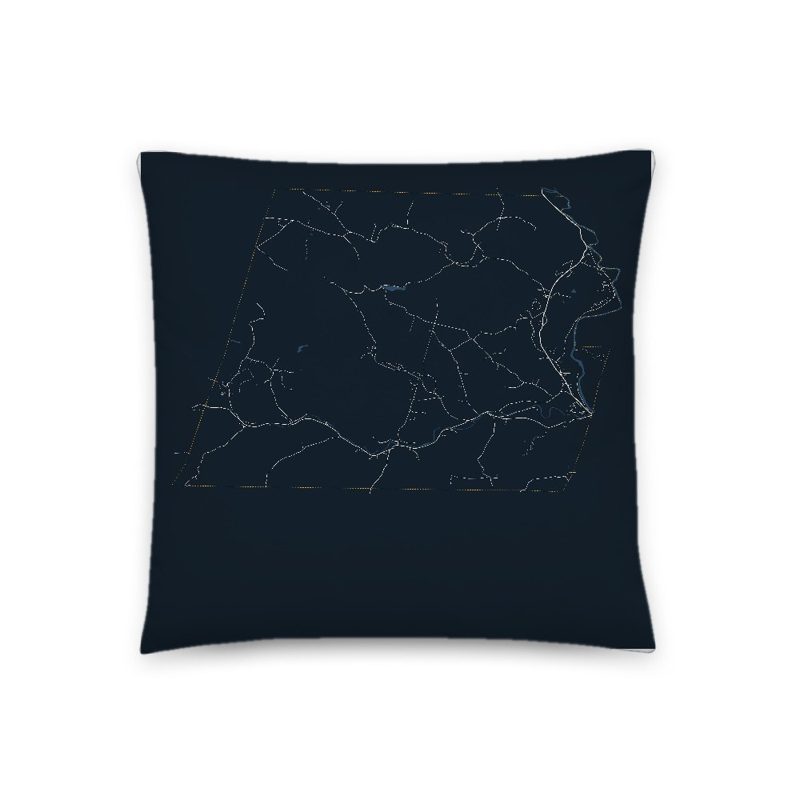 Newfane Map Throw Pillow