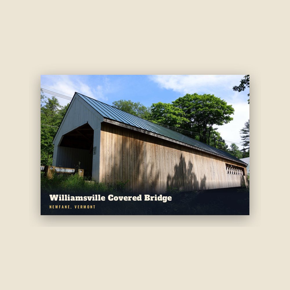 Newfane Williamsville Covered Bridge Postcard