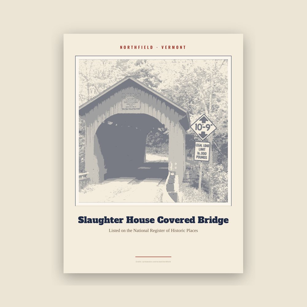Northfield Slaughter House Covered Bridge Landmark Print
