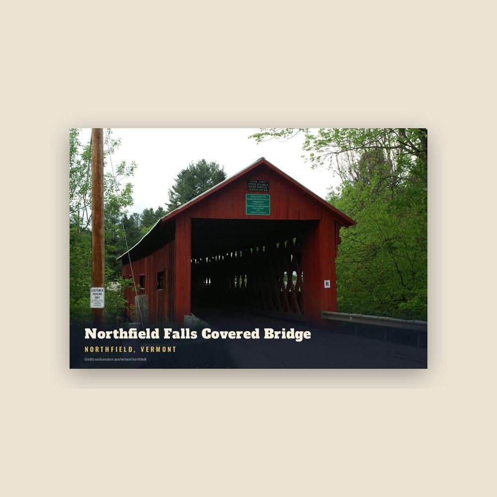 Northfield Northfield Falls Covered Bridge Postcard