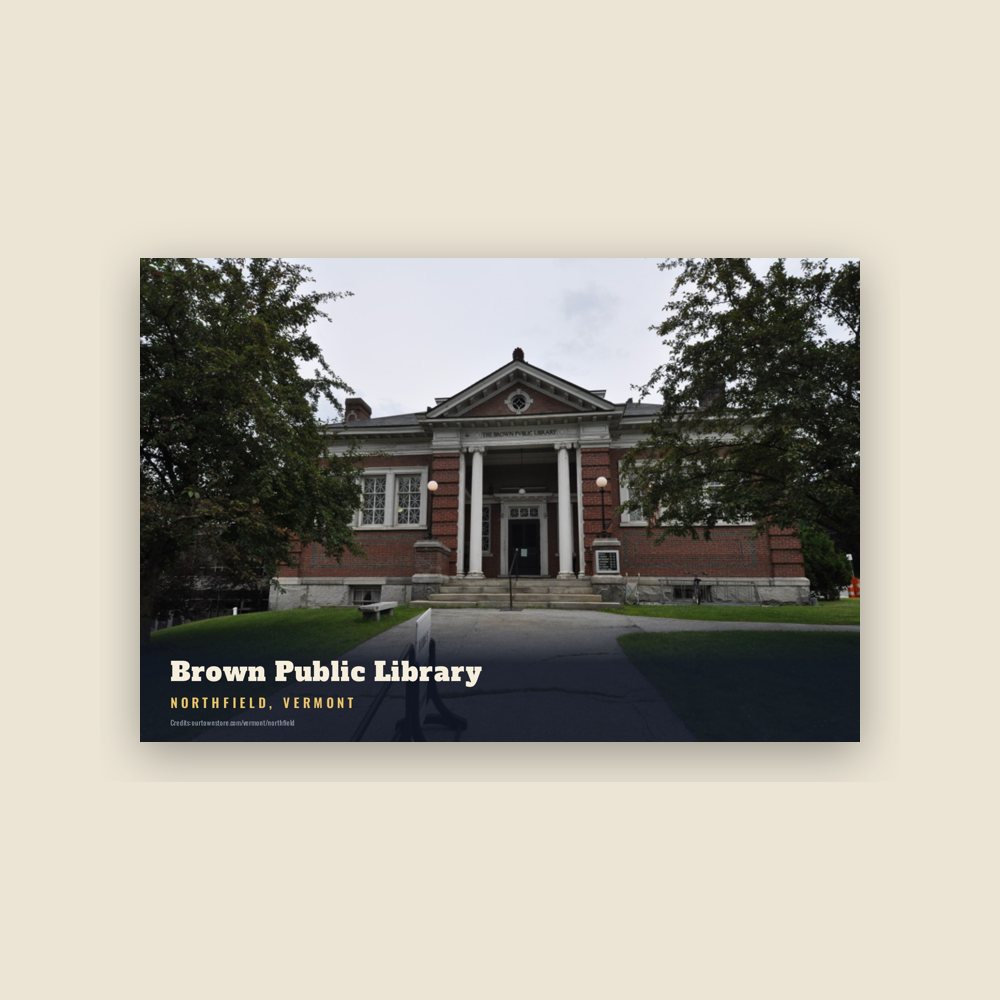 Northfield Brown Public Library Postcard