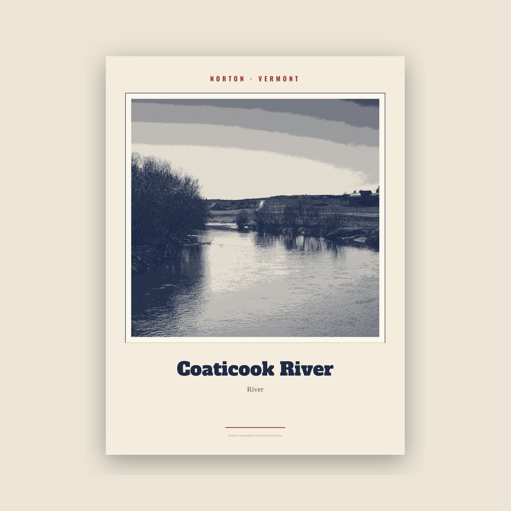 Norton Coaticook River Landmark Print
