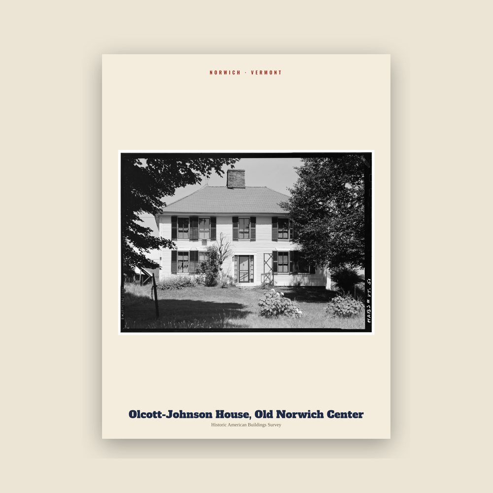 Norwich Olcott-Johnson House, Old Norwich Center Archive Print