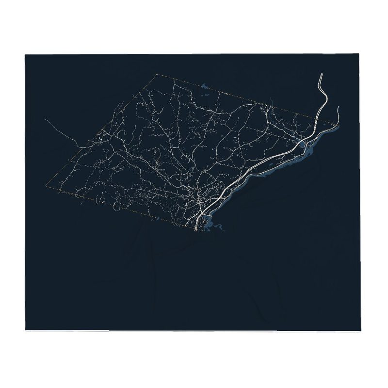 Norwich Street Map Throw Blanket