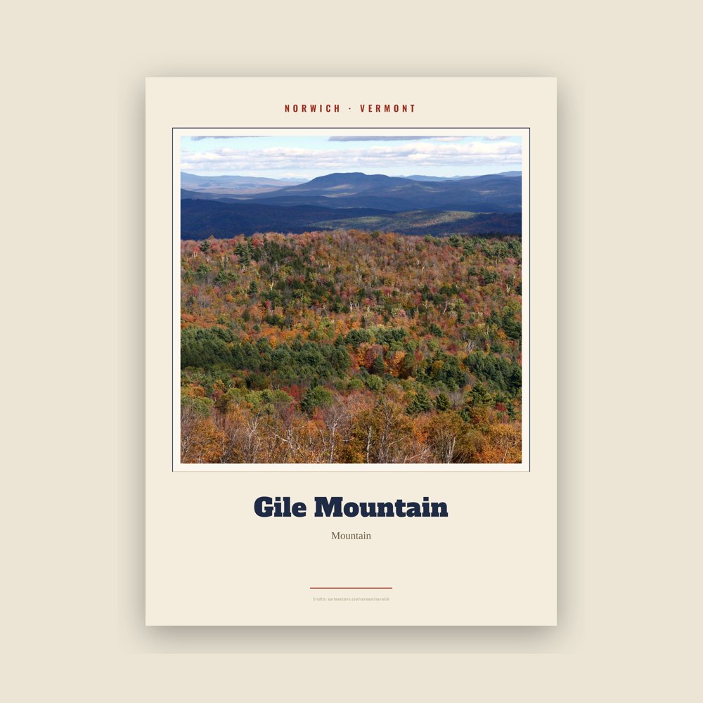 Norwich Gile Mountain Landmark Print