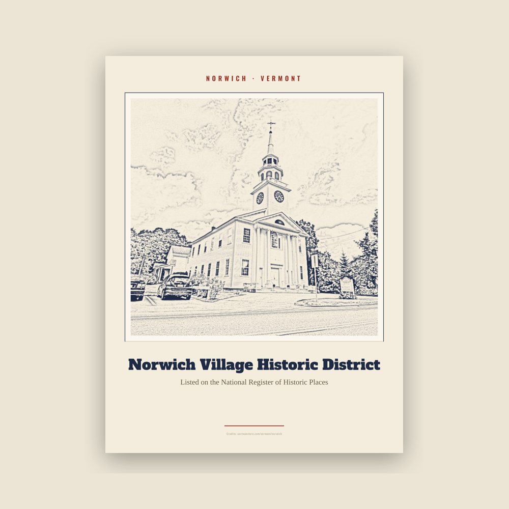 Norwich Norwich Village Historic District Landmark Print