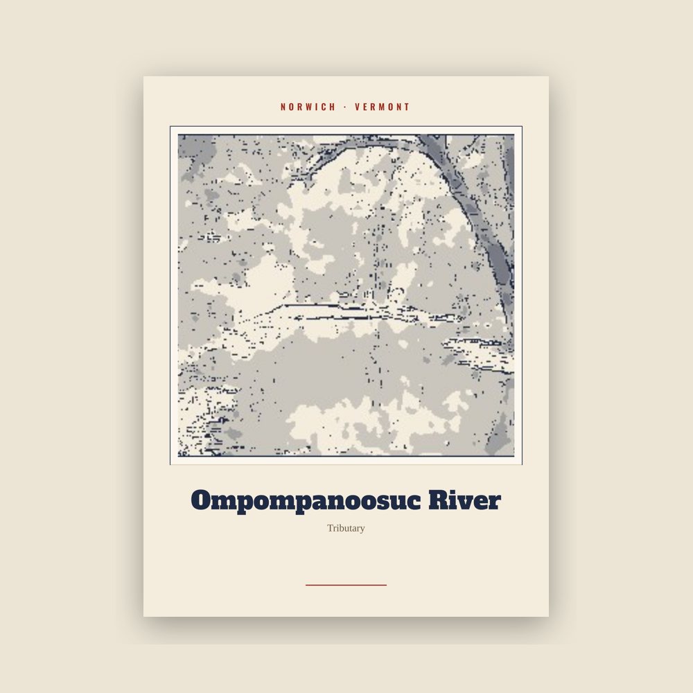 Norwich Ompompanoosuc River Landmark Print