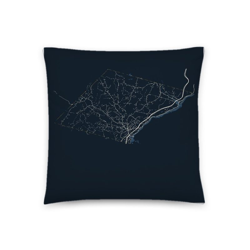 Norwich Map Throw Pillow