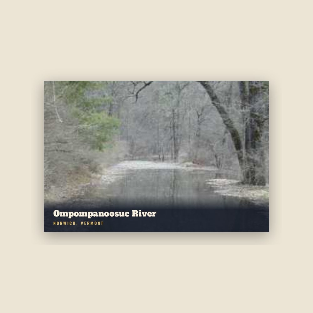 Norwich Ompompanoosuc River Postcard