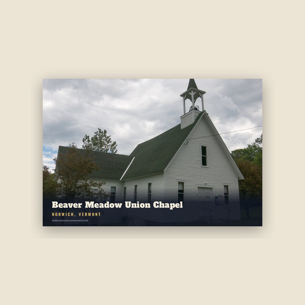 Norwich Beaver Meadow Union Chapel Postcard