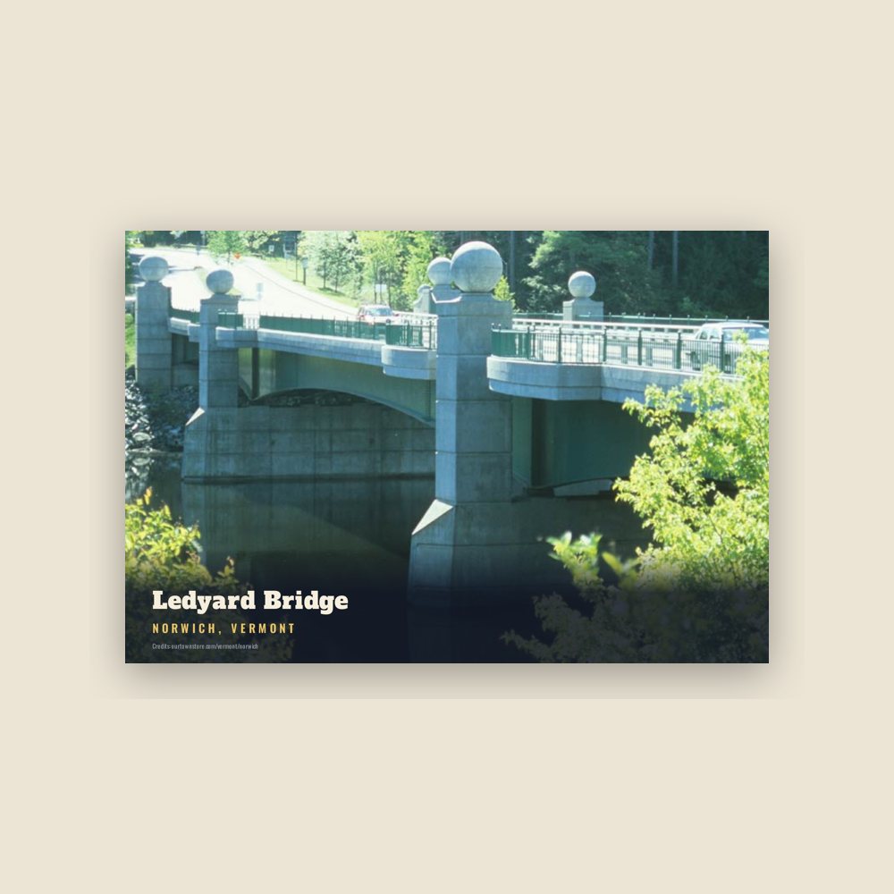 Norwich Ledyard Bridge Postcard