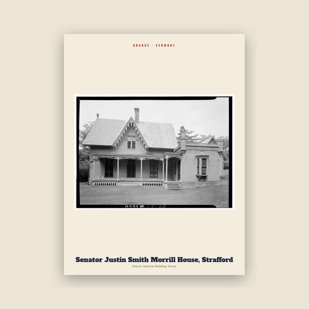 Orange Senator Justin Smith Morrill House, Strafford Archive Print
