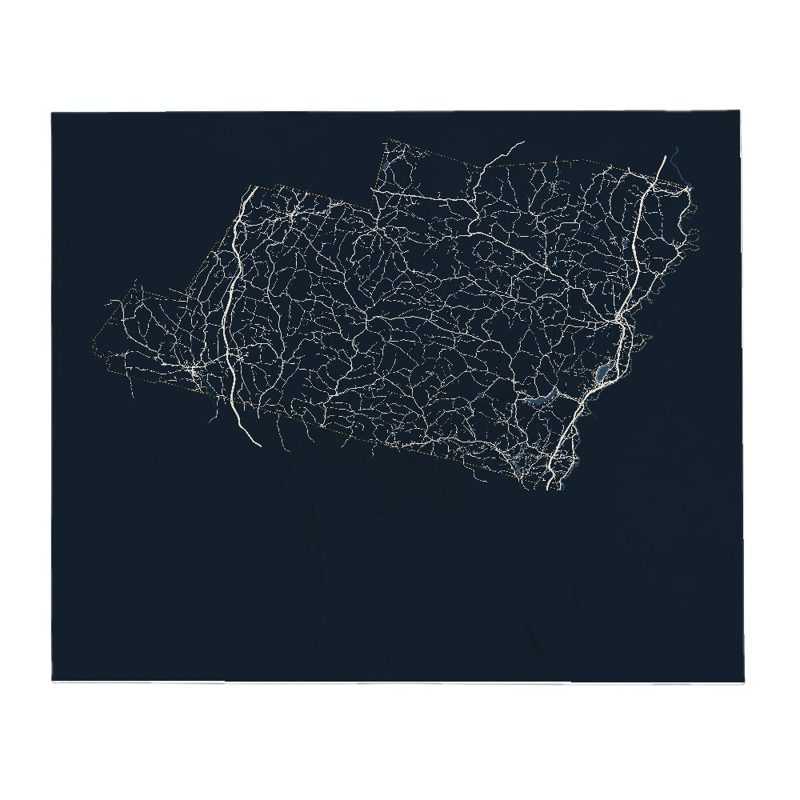 Orange Street Map Throw Blanket