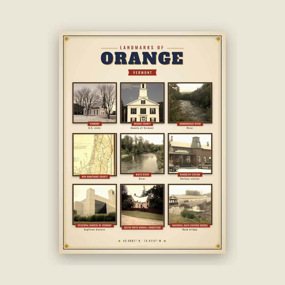 Orange Landmarks Photo Poster