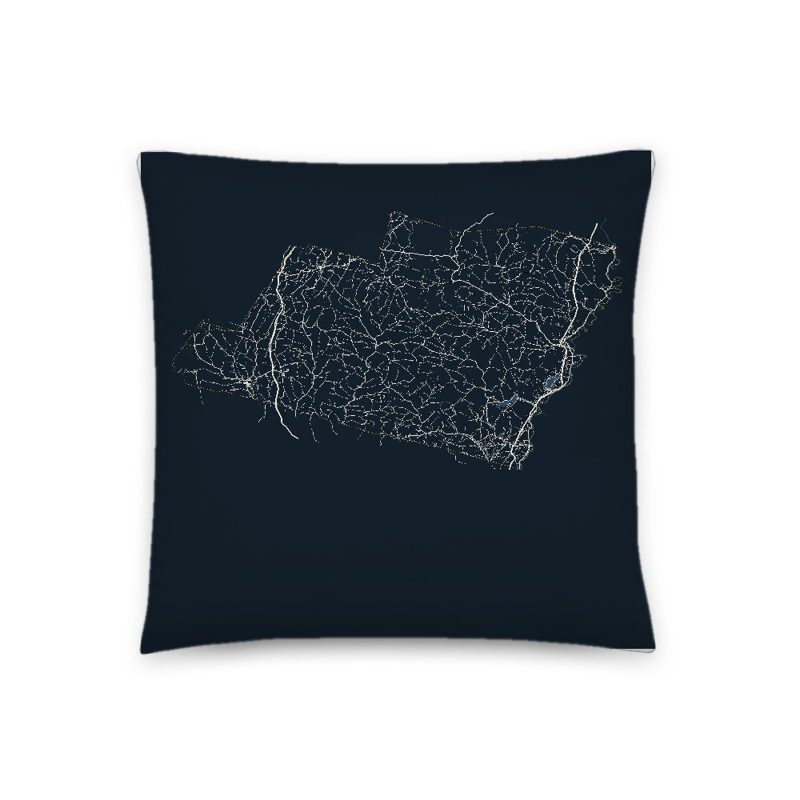 Orange Map Throw Pillow