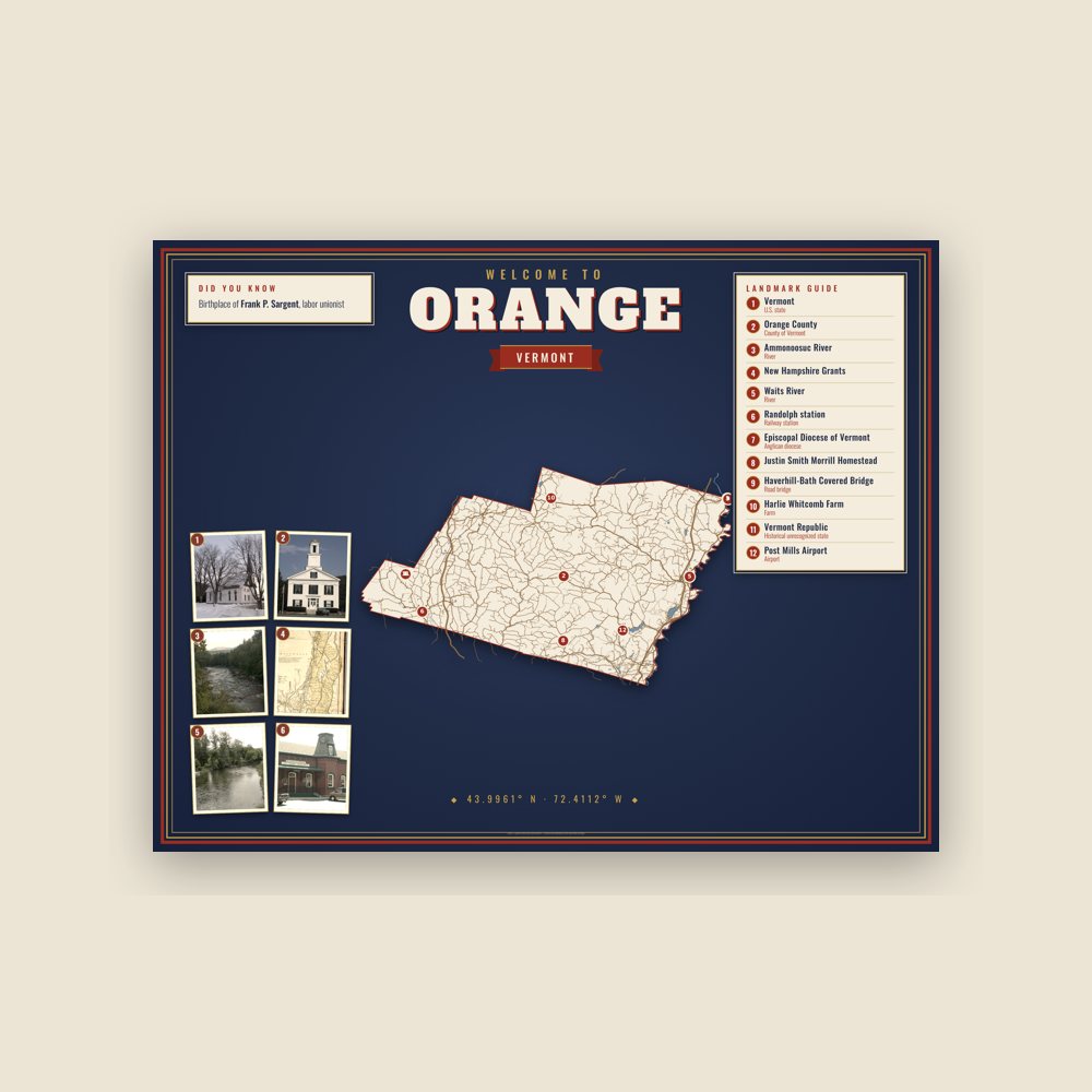 Orange Map Placemat