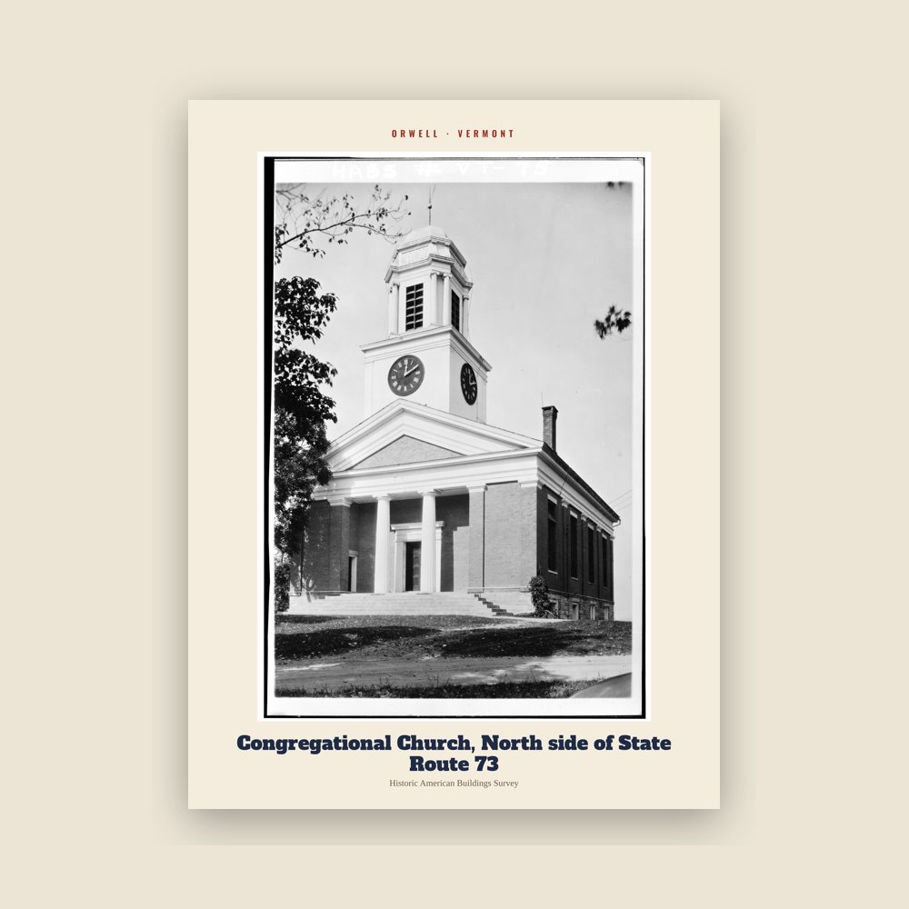 Orwell Congregational Church, North side of State Route 73 Archive Print