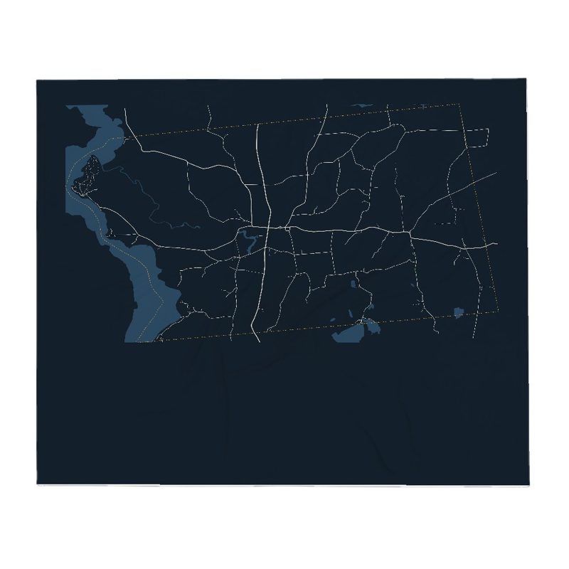 Orwell Street Map Throw Blanket