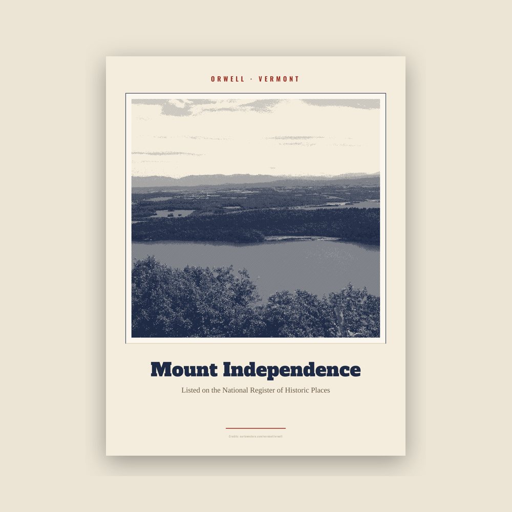 Orwell Mount Independence Landmark Print