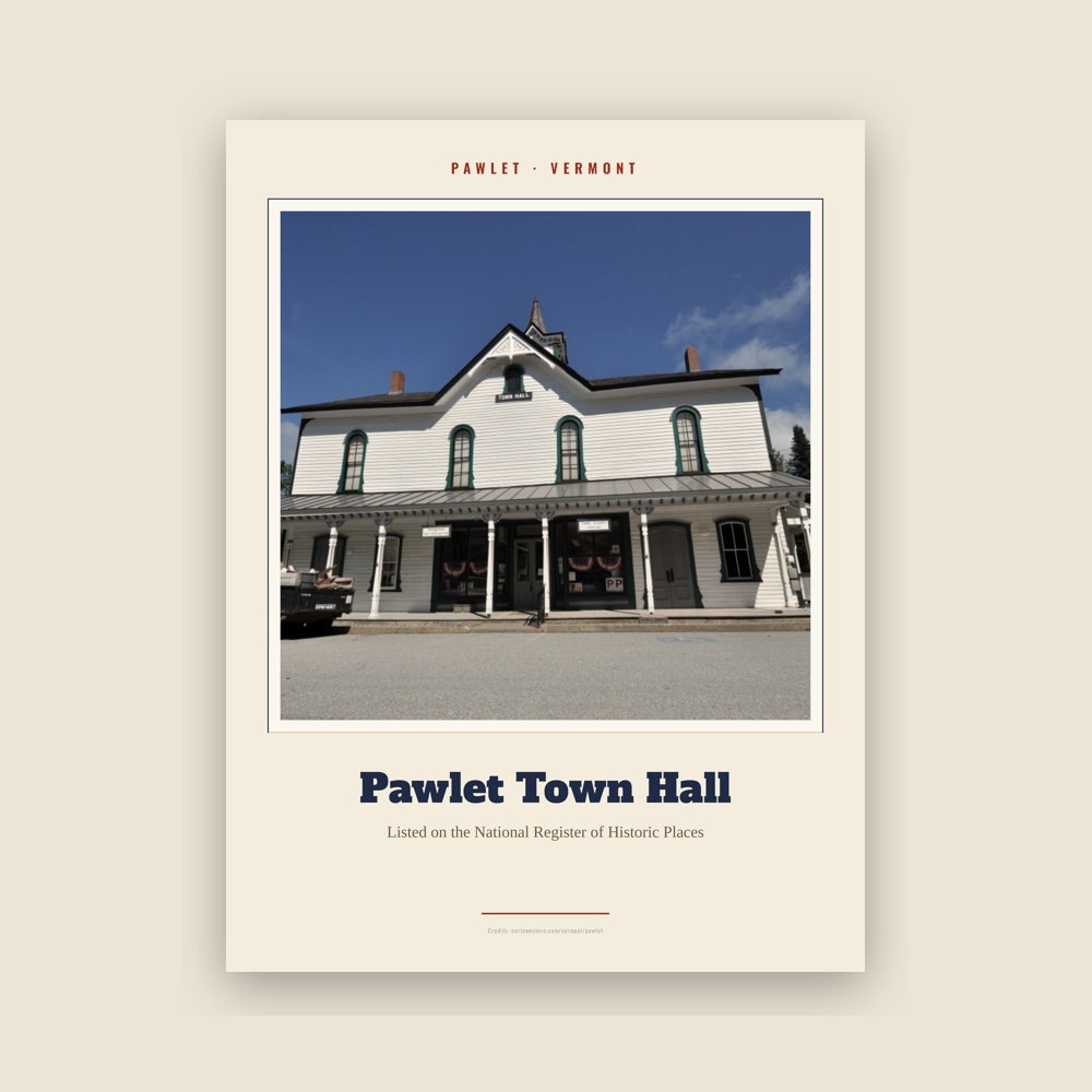 Pawlet Pawlet Town Hall Landmark Print