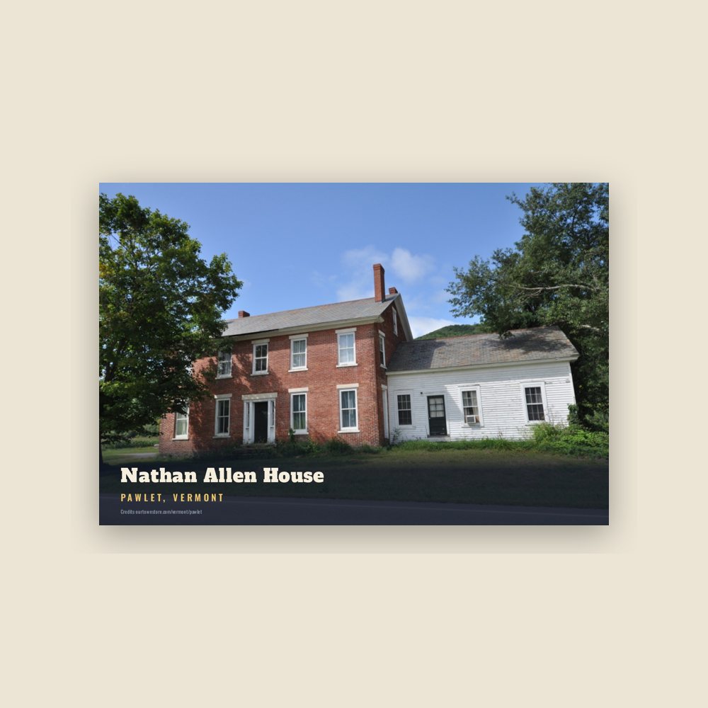 Pawlet Nathan Allen House Postcard