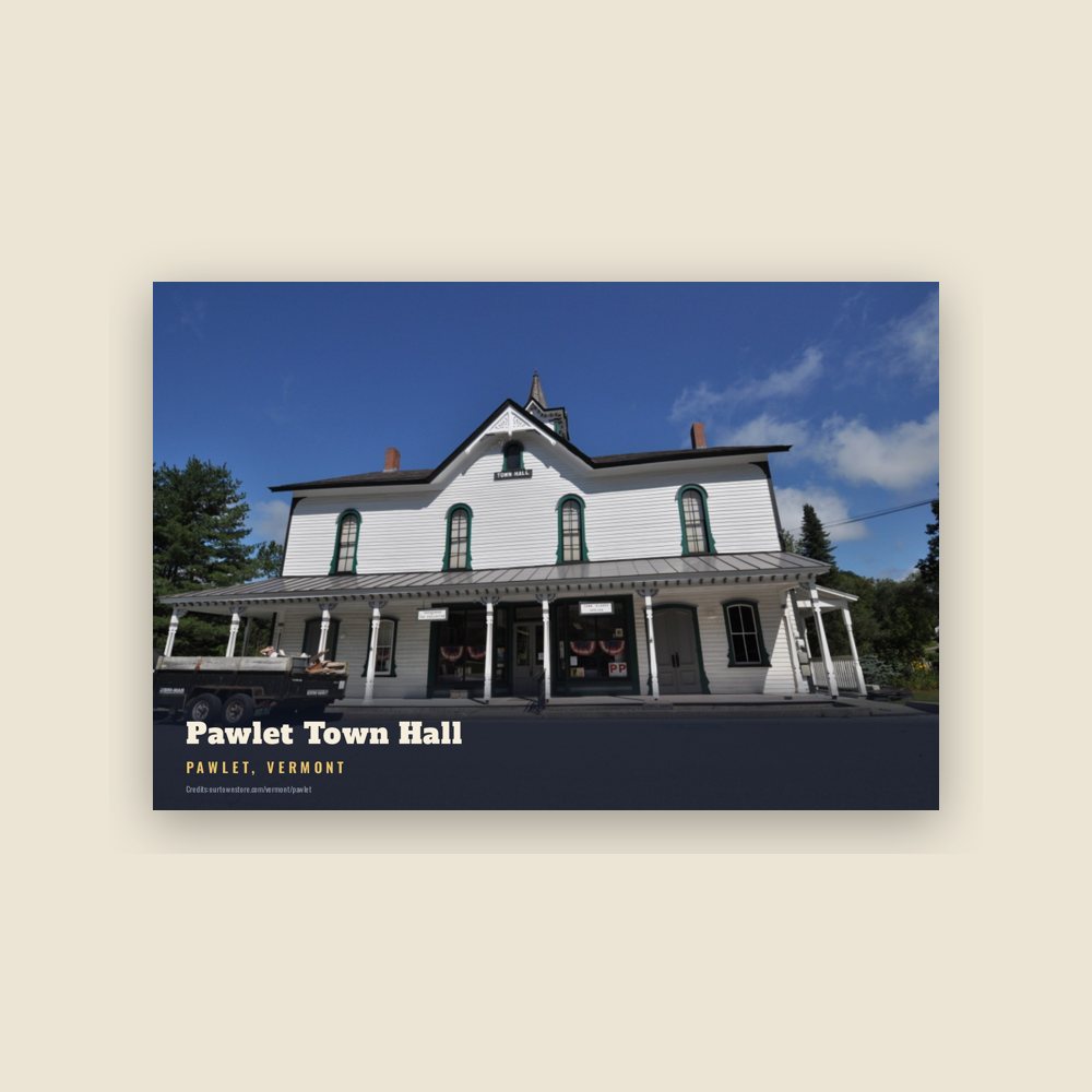 Pawlet Pawlet Town Hall Postcard