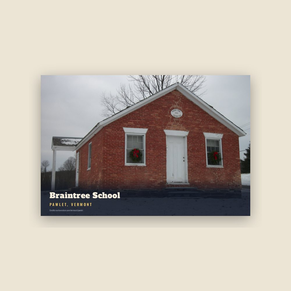 Pawlet Braintree School Postcard
