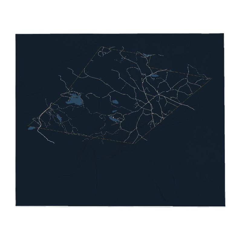 Peacham Street Map Throw Blanket