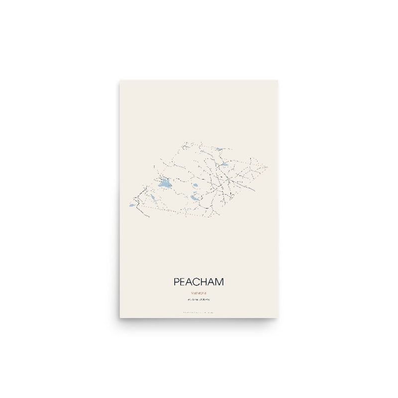 Peacham Street Map Poster · Linen