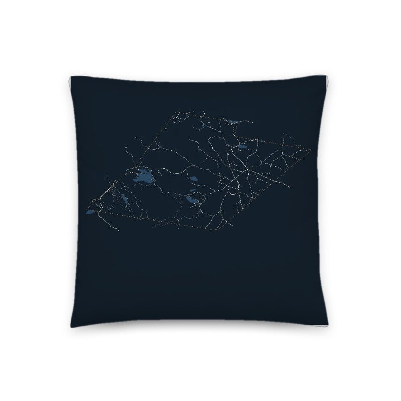 Peacham Map Throw Pillow