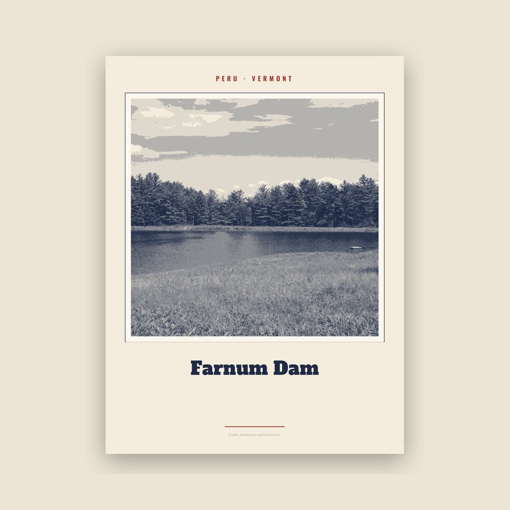Peru Farnum Dam Landmark Print