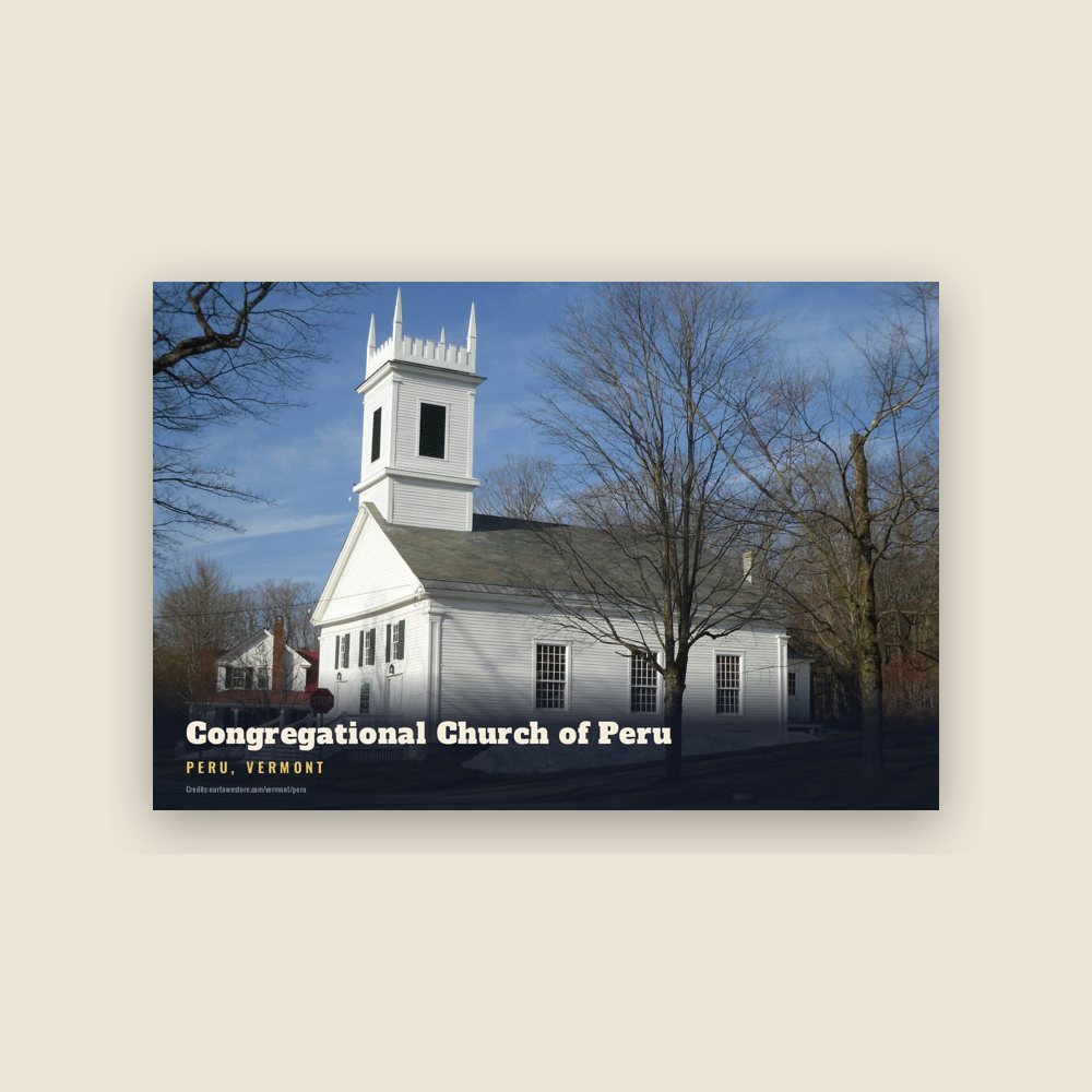 Peru Congregational Church of Peru Postcard
