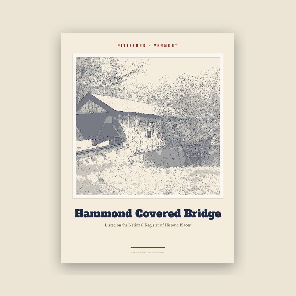 Pittsford Hammond Covered Bridge Landmark Print