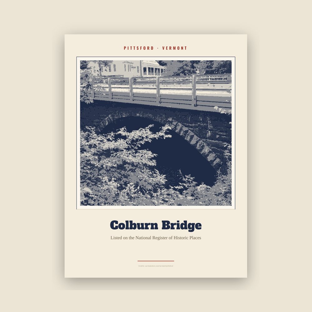 Pittsford Colburn Bridge Landmark Print