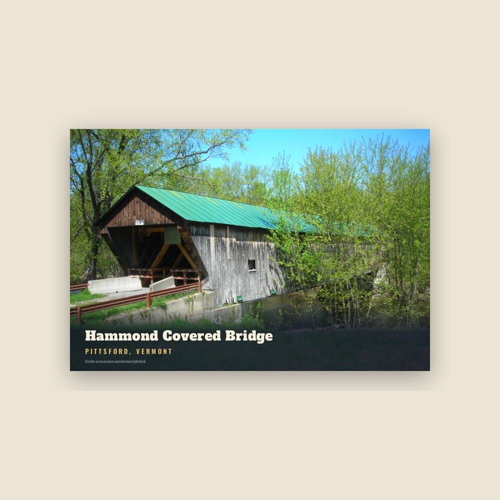 Pittsford Hammond Covered Bridge Postcard