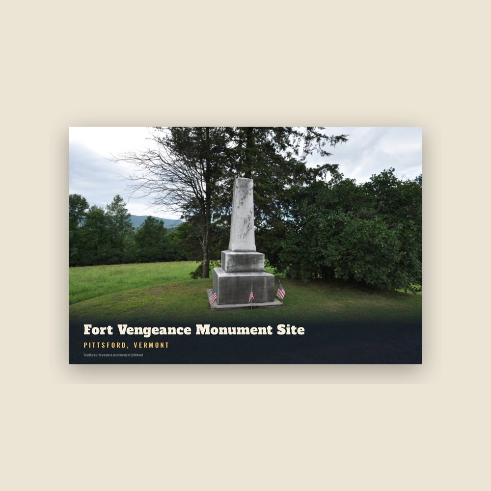Pittsford Fort Vengeance Monument Site Postcard