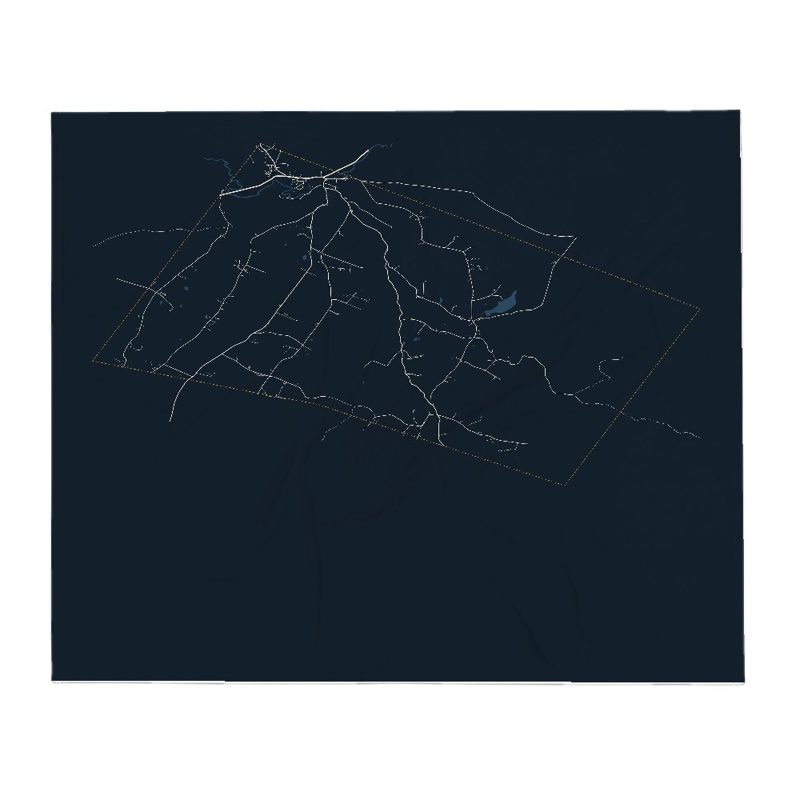 Plainfield Street Map Throw Blanket