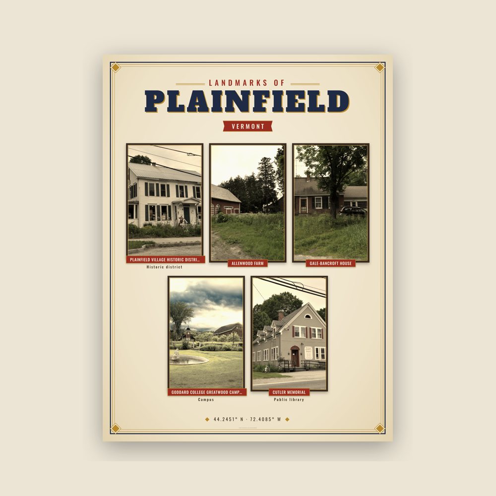 Plainfield Landmarks Photo Poster