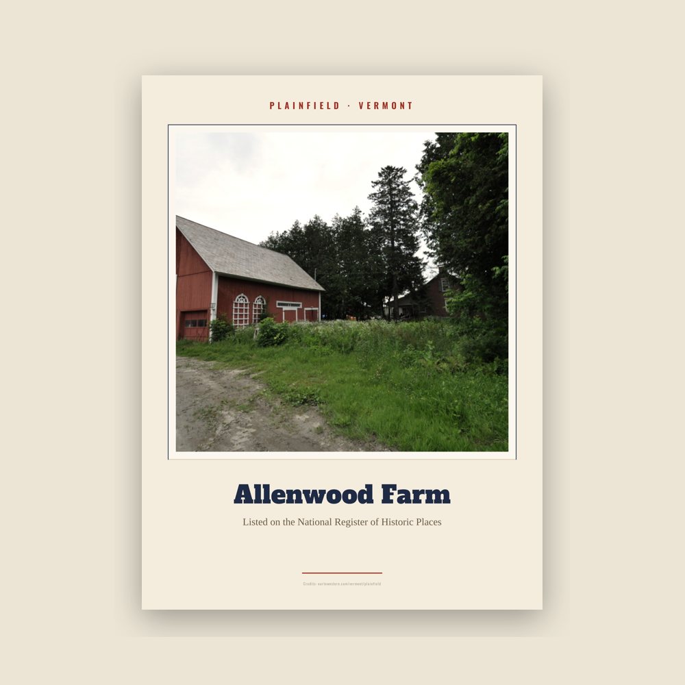 Plainfield Allenwood Farm Landmark Print