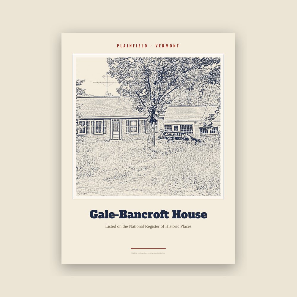 Plainfield Gale-Bancroft House Landmark Print